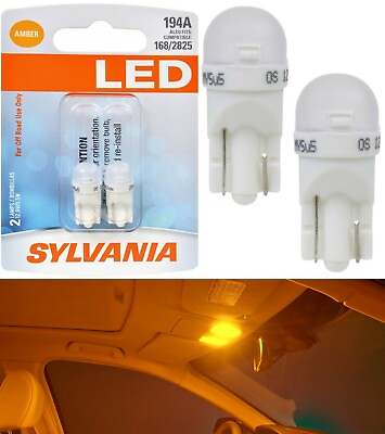 #ad Sylvania Premium LED light 194 Amber Orange Two Bulbs Interior Map Upgrade Fit