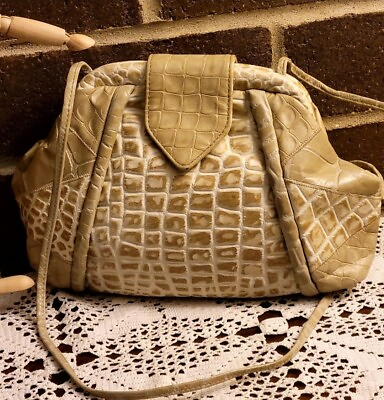 #ad Vintage Park Avenue International Crossbody Clutch Genuine Crinkled Leather Bag