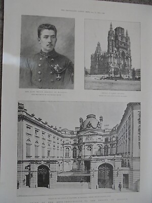 #ad The late Prince Baldwin of Flanders Belgium 1891 print ref AK