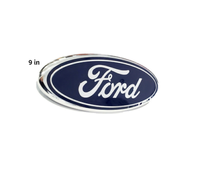 #ad FORD BLUE 9 INCH Emblem For Front Grille Tailgate Oval Badge Chrome Logo 2004 16