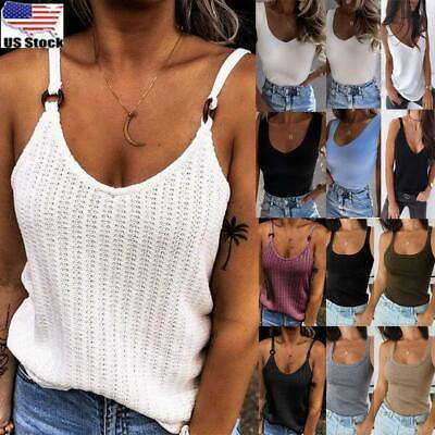 #ad ⭐Womens Sleeveless Cami Vest Tank Tops Ladies Summer Casual Loose Blouse T Shirt