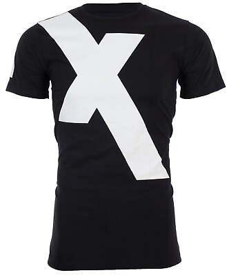 #ad ARMANI EXCHANGE Black X LOGO Short Sleeve Slim Fit Designer Graphic T shirt NWT
