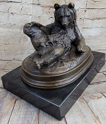 #ad 8`` Bronze art sculpture home decor beast animal bear Hand Made Statue Artwork