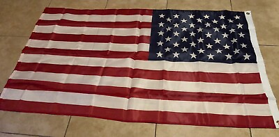 #ad American Flag 59 X 33 Inch Nylon Made In USA New