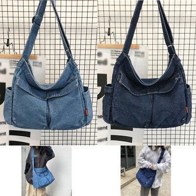 #ad Fashionable Denim Shoulder Bag for Girls Women#x27;s Blue Jean Handbag Gift