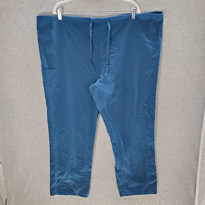 #ad Scrubzone by Landau Men Scrub Bottoms XL Blue Straight Cargo Pocket 30quot; Inseam
