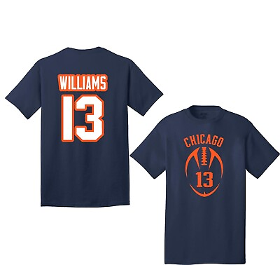 #ad Chicago Football Navy T Shirt Caleb Williams #13 jersey