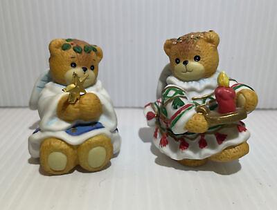 #ad LOT Lucy amp; Me Christmas Angel Bears holding candle amp; star Rigg ENESCO B21