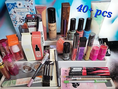 #ad 40 Pcs Makeup Mixed Lot Cosmetic Set Lips Eyes Cheeks Face EXACTLY AS SHOWN