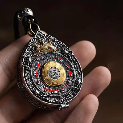 #ad Jiugong Bagua Card Gawu Box with Built In Pendant for Men#x27;s Necklace Pendant