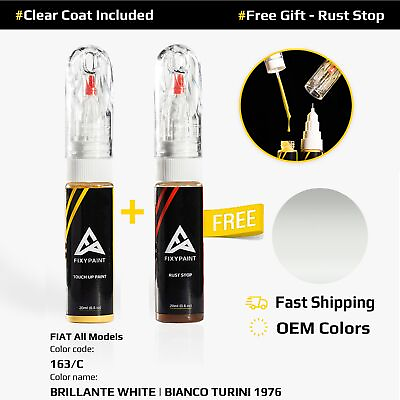 #ad Car Touch Up Paint For FIAT All Models Code: 163 C BRILLANTE WHITE Scratch Fix