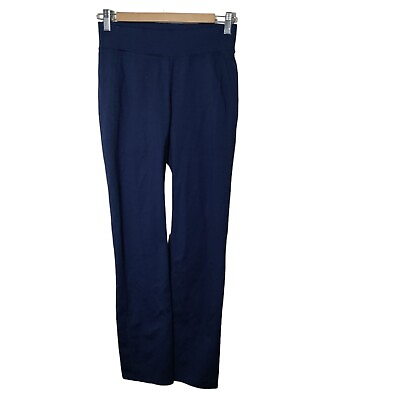 #ad Ibex Woman#x27;s Blue Rayon And Wool Pants Straight Leg Size Small