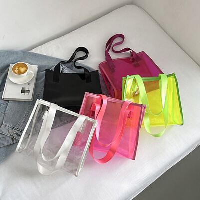 #ad Waterproof Transparent Tote Bag Clear Shopping Bag Fashion Storage Bags Women