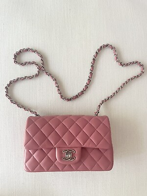 #ad Chanel 19b Pink Mini Classic Bag Flap bag