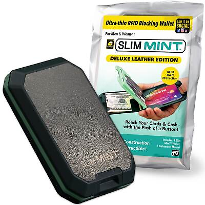 #ad Slim Mint Wallet Leather Edition Leather Edition Ultra Thin RFID Blocking