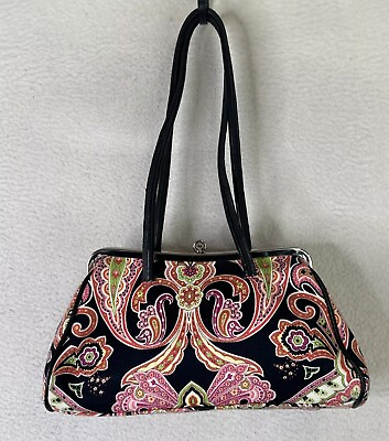 #ad Vintage Y2K Nine West Satchel Handbag Paisley Pink Women’s