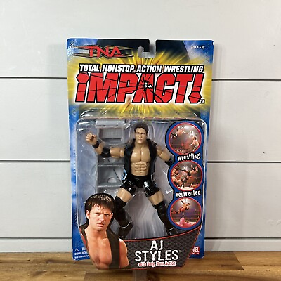 #ad TNA Impact AJ Styles Black Outfit Figure Toybiz 2005 Marvel Toys NEW Ships Fast