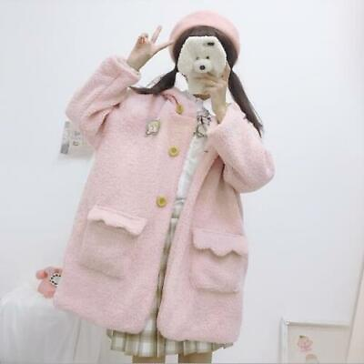 #ad Women#x27;s Japanese Style Lolita Cute Faux Lamb Fur Hooded Coat Jacket Outwear SUNS