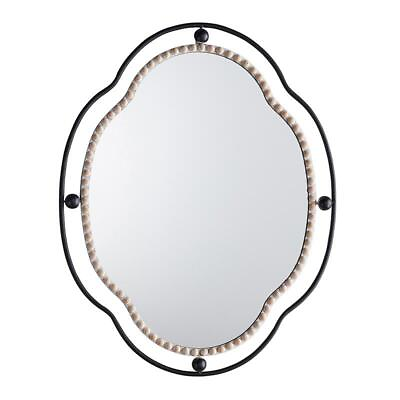 #ad Black Framed Oval Mirror 28quot;L x 22quot;W x 1.25quot;D Wall Mirrors Set of 1