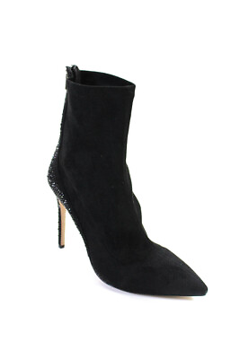 #ad Badgley Mischka Women#x27;s Pointed Toe Embellish Stiletto Ankle Boot Black Size 10