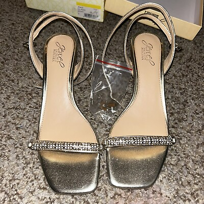 #ad Jewel Badgley Mischka Women#x27;s Charisma Evening Sandals Rose Gold Metallic Size 8