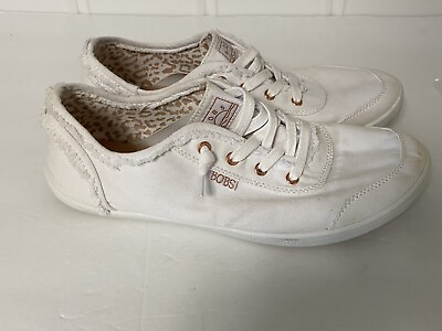 #ad Skechers Womens Bobs B Cute White Fringe Fashion Sneaker Size 9.5