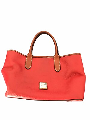 #ad Dooney amp; Bourke Handbag Pebbled Leather Red Tote Charleston Designer Satchel