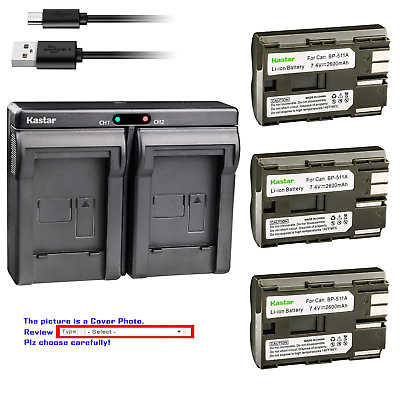 #ad Kastar Dual Charger Battery for Canon BP 511 CB 5L amp; MV500 MV500i MV530i MV550i