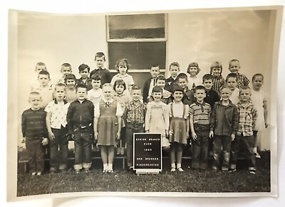 #ad Vintage 1960 School Class Photo SPRING BRANCH ELEMENTARY HOUSTON TEXAS B W 5X7in