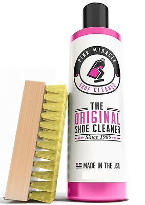Pink Miracle Shoe Cleaner Kit w Brush 8 oz. Sneaker Fabric and Sole Cleaning $23.97
