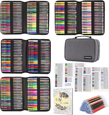 #ad 160 Colored Gel Pens Set 320 Pack Gel Pen Include Glitter Metallic Pastel
