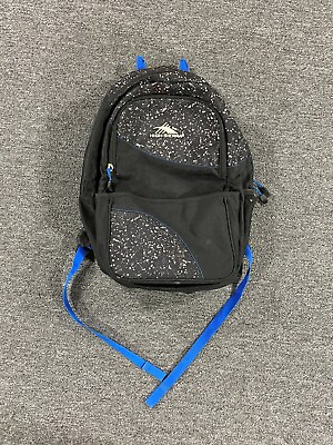 #ad High Sierra School Laptop Backpack Black Blue Splatter College Book Bag