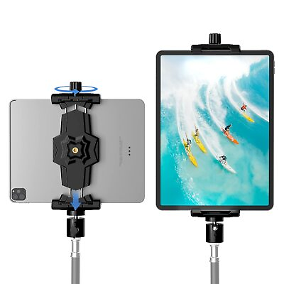 #ad iPad and Phone Tripod Mount Adapter with Ball Head iPad Holder for Tripod 3