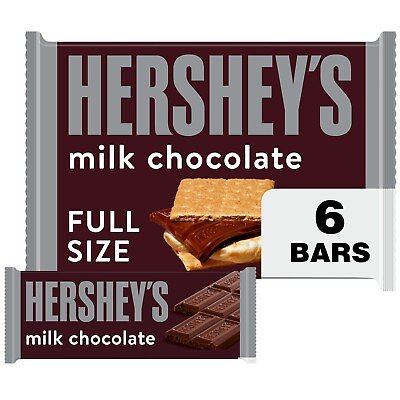 #ad Hershey#x27;s Milk Chocolate Candy Wrapped Gluten Free 1.55 oz Bar 6 ct New