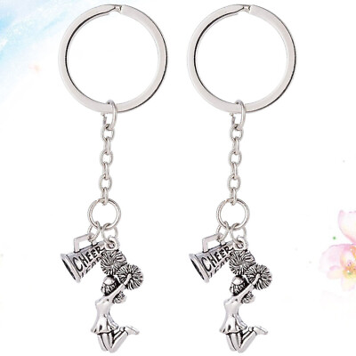#ad 2 Pcs Cheer Keychain Keychains for Women Backpack Pendant Shackle Metal