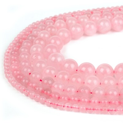 #ad Natural Rose Quartz Beads Strand Round For Jewelry Making 4mm 6mm 8mm 10mm 12mm