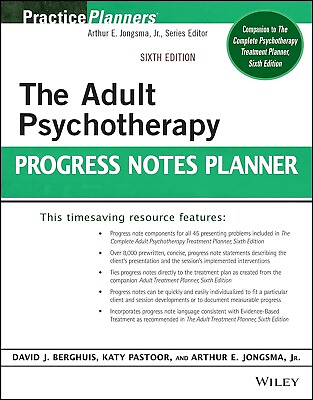 #ad The Adult Psychotherapy Progress Notes Planner Berghuis Pastoor Jongsma 6th Ed