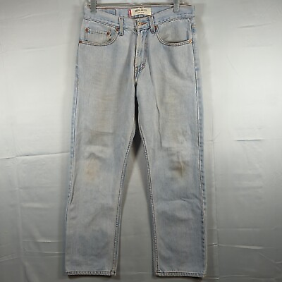 #ad Vintage Levis 505 Jeans 31x30 Mens Blue Denim Pants Regular Straight Fit Light