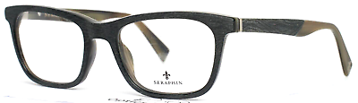 #ad SERAPHIN Banning 8149 Ash Black Mens Rectangle Eyeglasses 53 19 145 B:37 Japan