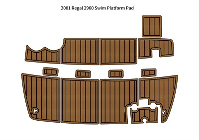 #ad 2001 Regal 2960 Swim Platform Step Pad Boat EVA Foam Faux Teak Deck Floor Mat