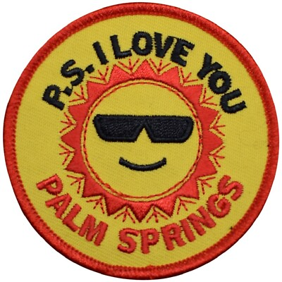 #ad Palm Springs Patch California Sun P.S. I Love You 3quot; Iron on