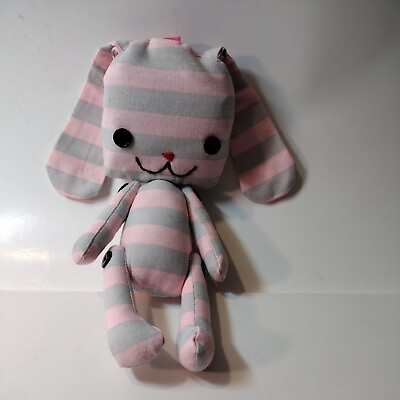 #ad Bunny Rabbit Pink amp; Gray Black Button Eyes Stitching Nose And Mouth little plush