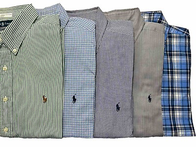 #ad Lot of 5 Polo Ralph Lauren Men’s Button Down Shirts XL Long Sleeve