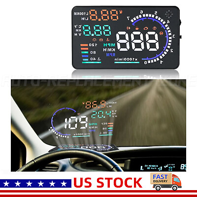 #ad OBD II Car HUD Head Up Display 5.5#x27;#x27; Dash Screen Digital Speedometer Projector