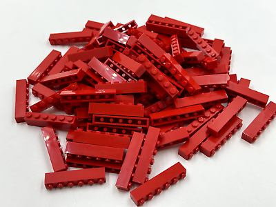 #ad LEGO Pack of 100x New Red Brick 1 x 6 BULK BRICKS