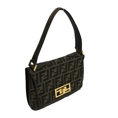 #ad FENDI FF Zucca Shoulder Bag Brown Used 240307N