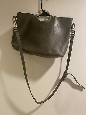 #ad ABLE Fozi Raw Leather Handbag Tote Shoulder Bag