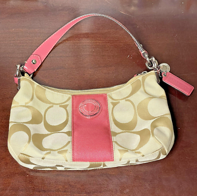 Coach Bags Adorable Pink amp; Beige Crossbody F23544 $40.00