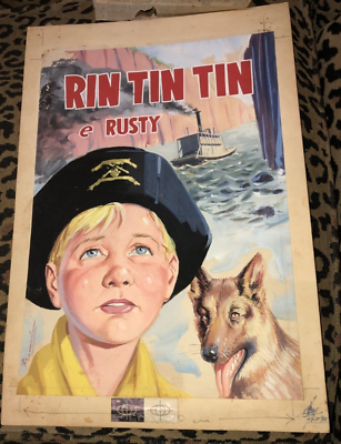 #ad Rin Tin Tin Golden Age Vintage Published WaterColor Cover Original art work 1961