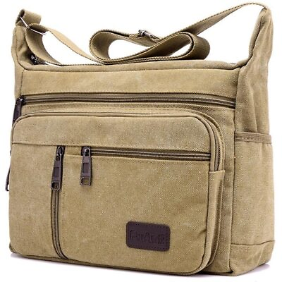 Men Canvas Shoulder Bags Casual Tote Travel Crossbody Bag Luxury Messenger Bags $14.90